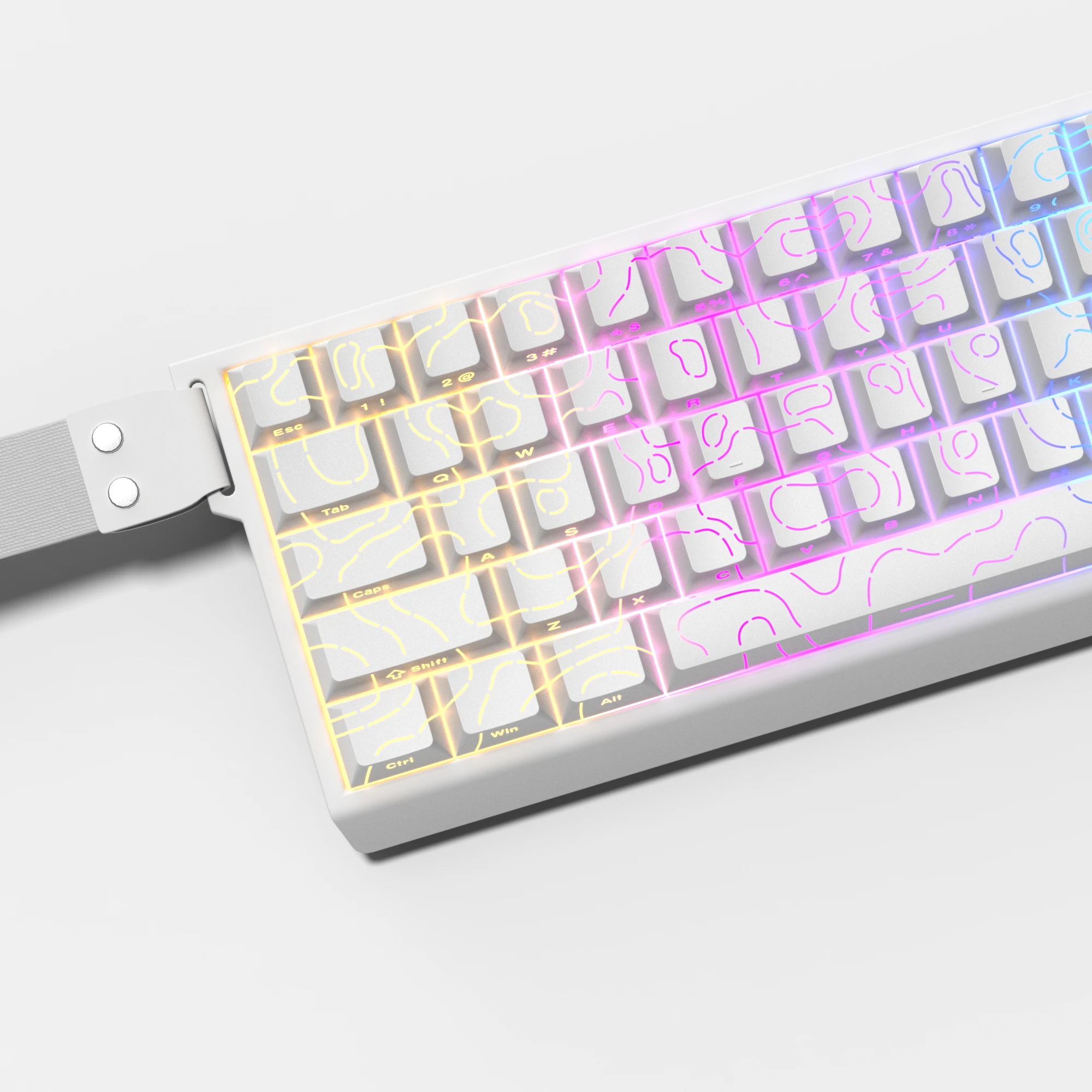 Gaming Keyboard 2026 - Set Keycaps RGB 98 Tombol Topographic