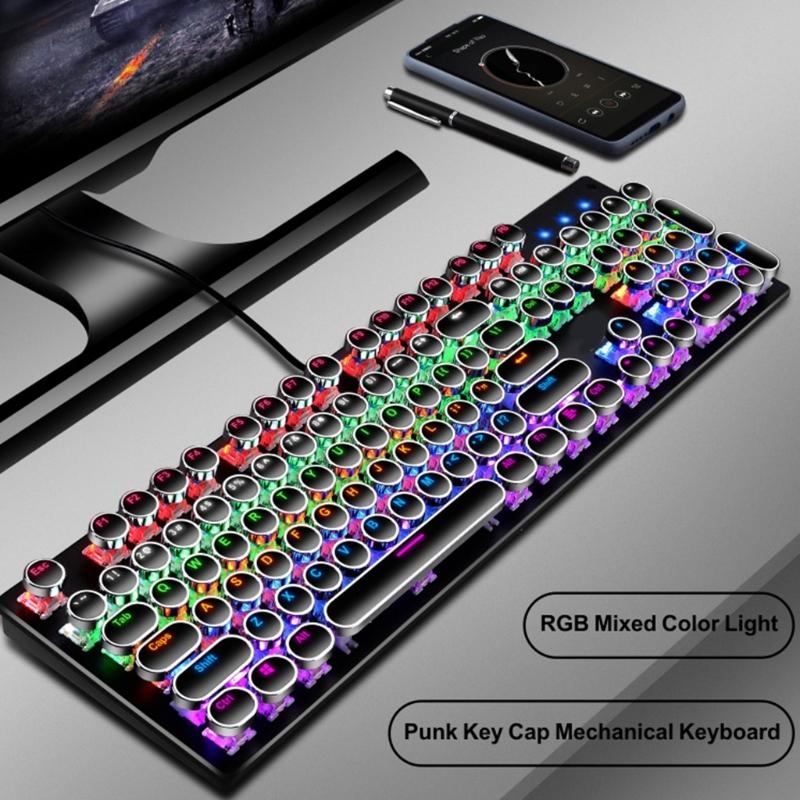Keyboard Gaming Blue Switch - LX0B Keyboard Gaming Mekanis 104-Key Blue